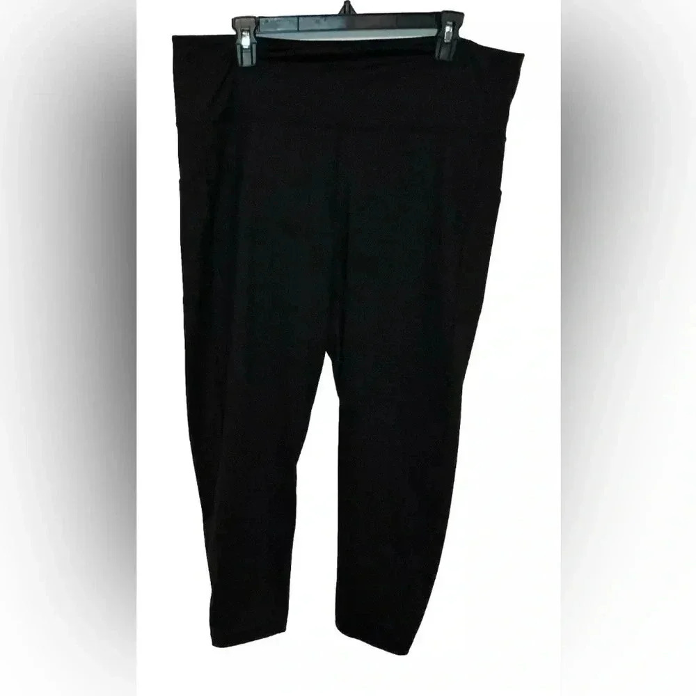 Ideology Plus Size XXL High Rise Leggings w/ Side Pockets Black